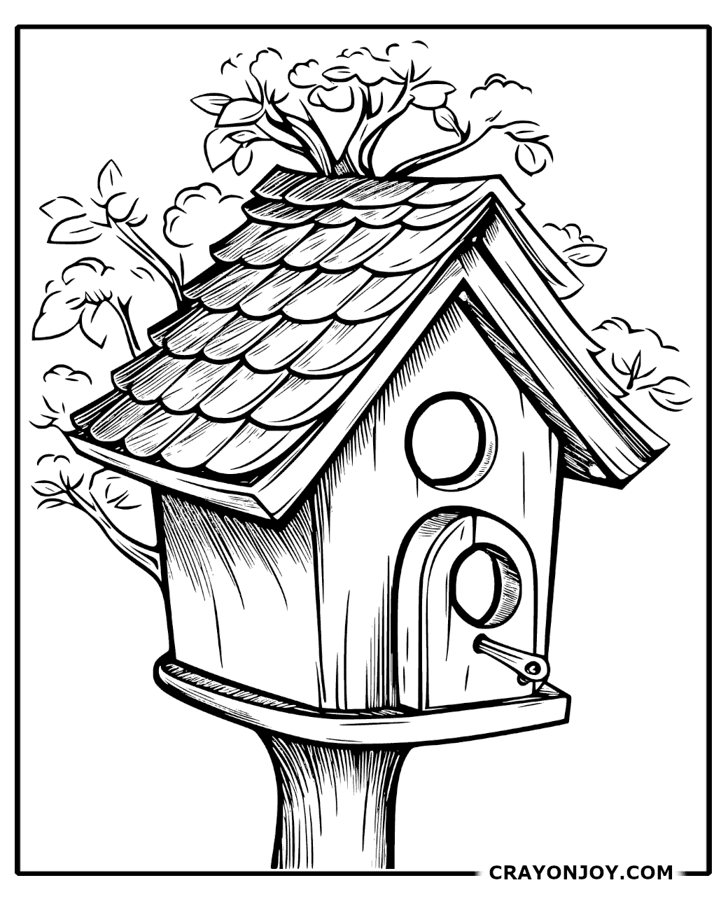 Birdhouse Coloring Pages: Free Printable Designs for Kids and Adults