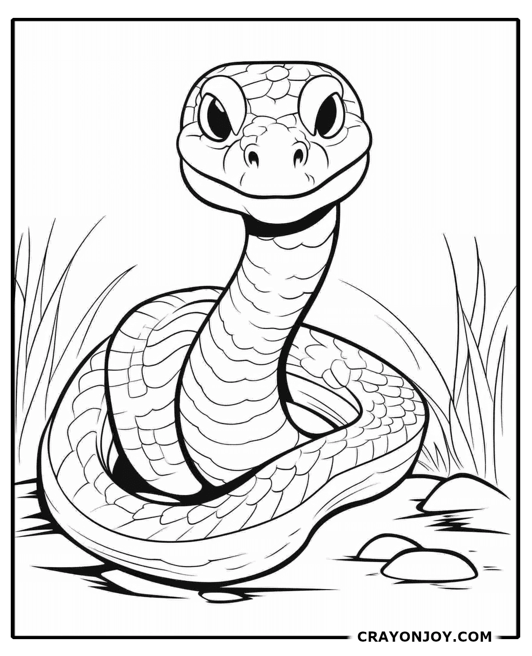 Free Printable Cartoon Snakes Coloring Pages