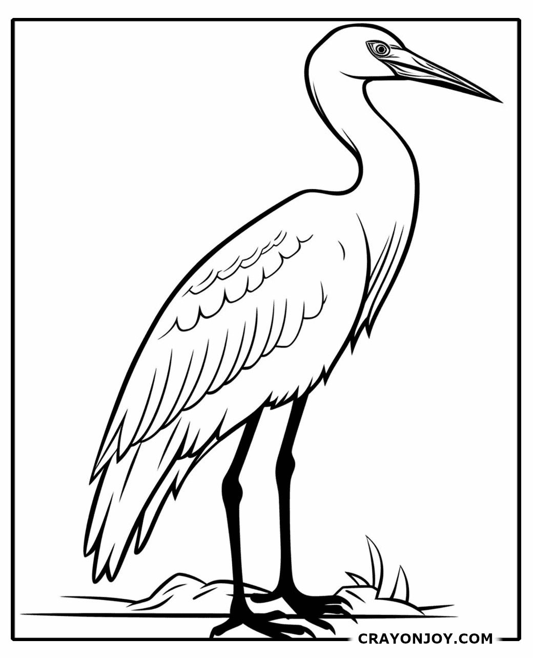 Crane Bird Coloring Pages: Free Printable Sheets for Kids and Adults