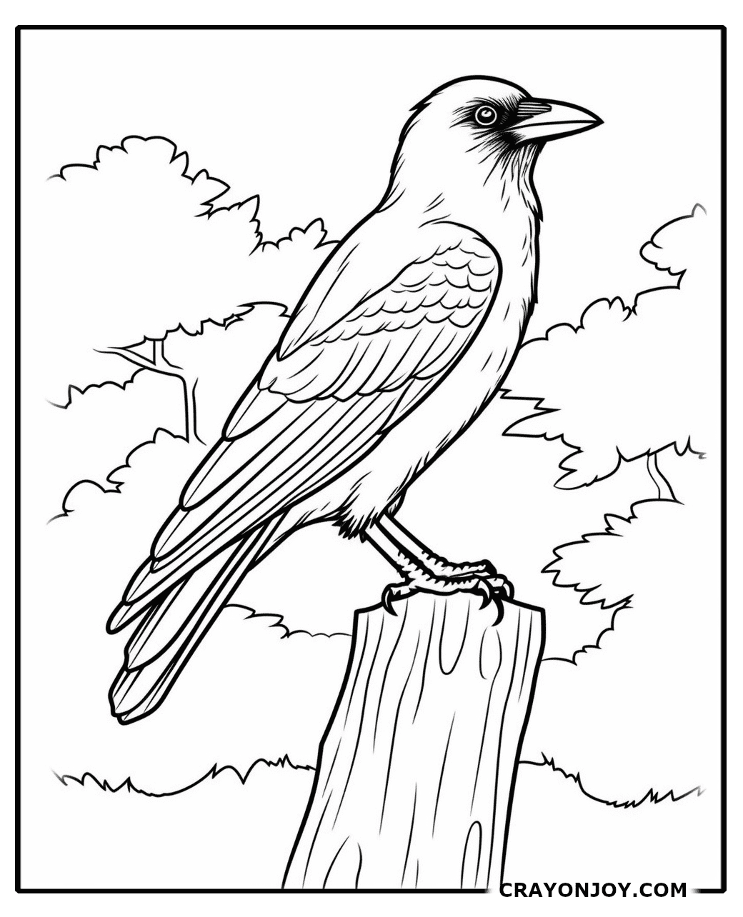 Crow Coloring Pages: Free Printable Designs for Kids and Adults
