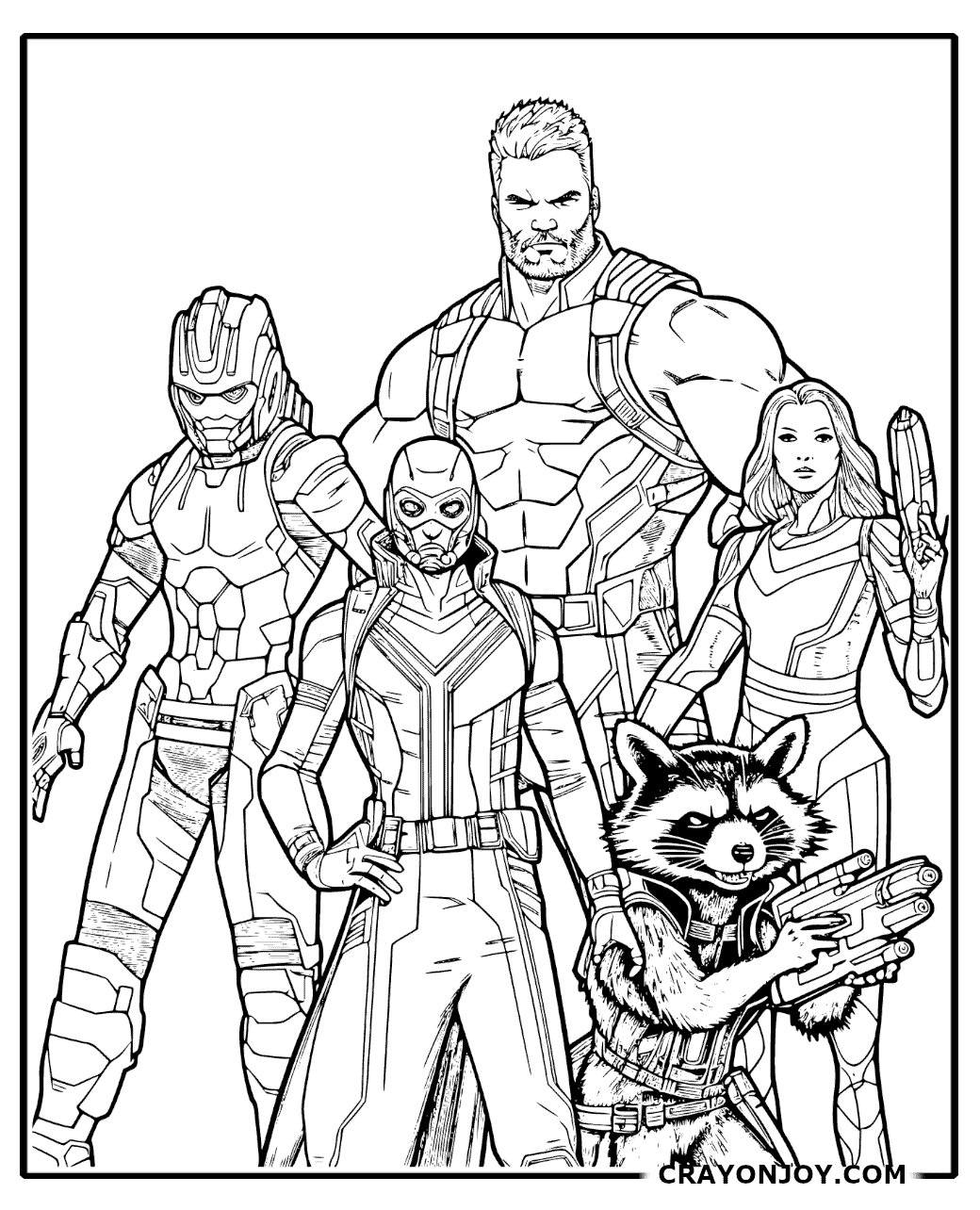 Free Printable Guardians of The Galaxy Coloring Pages for Kids and Adults
