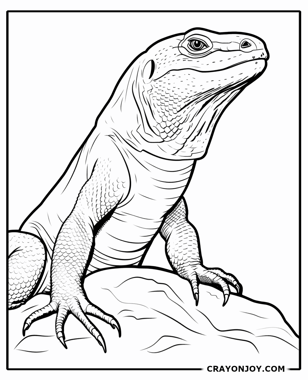 Free Printable Monitor Lizard Coloring Pages for Kids & Adults